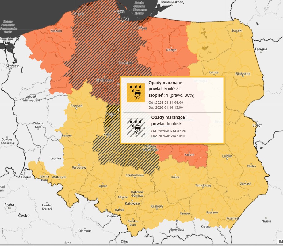 mapa IMGW