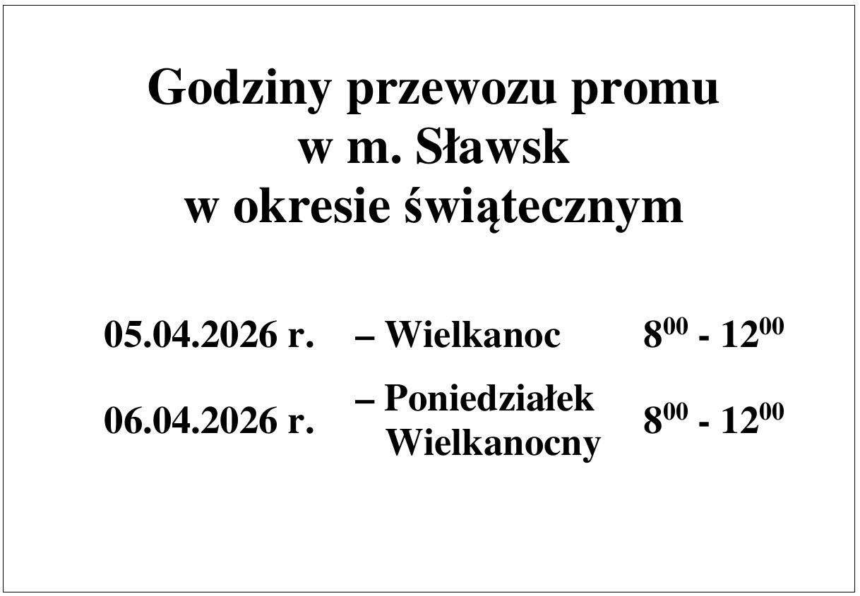Godziny kursowania promu w święta